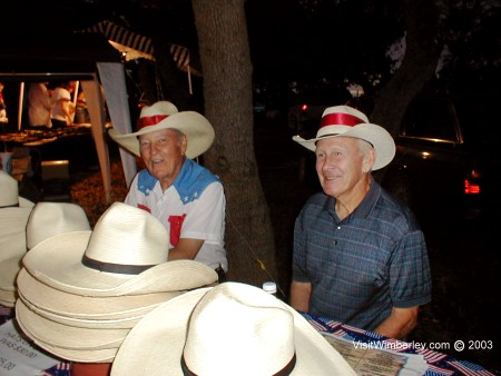 Selling those hats at the Wimberley Rodo!